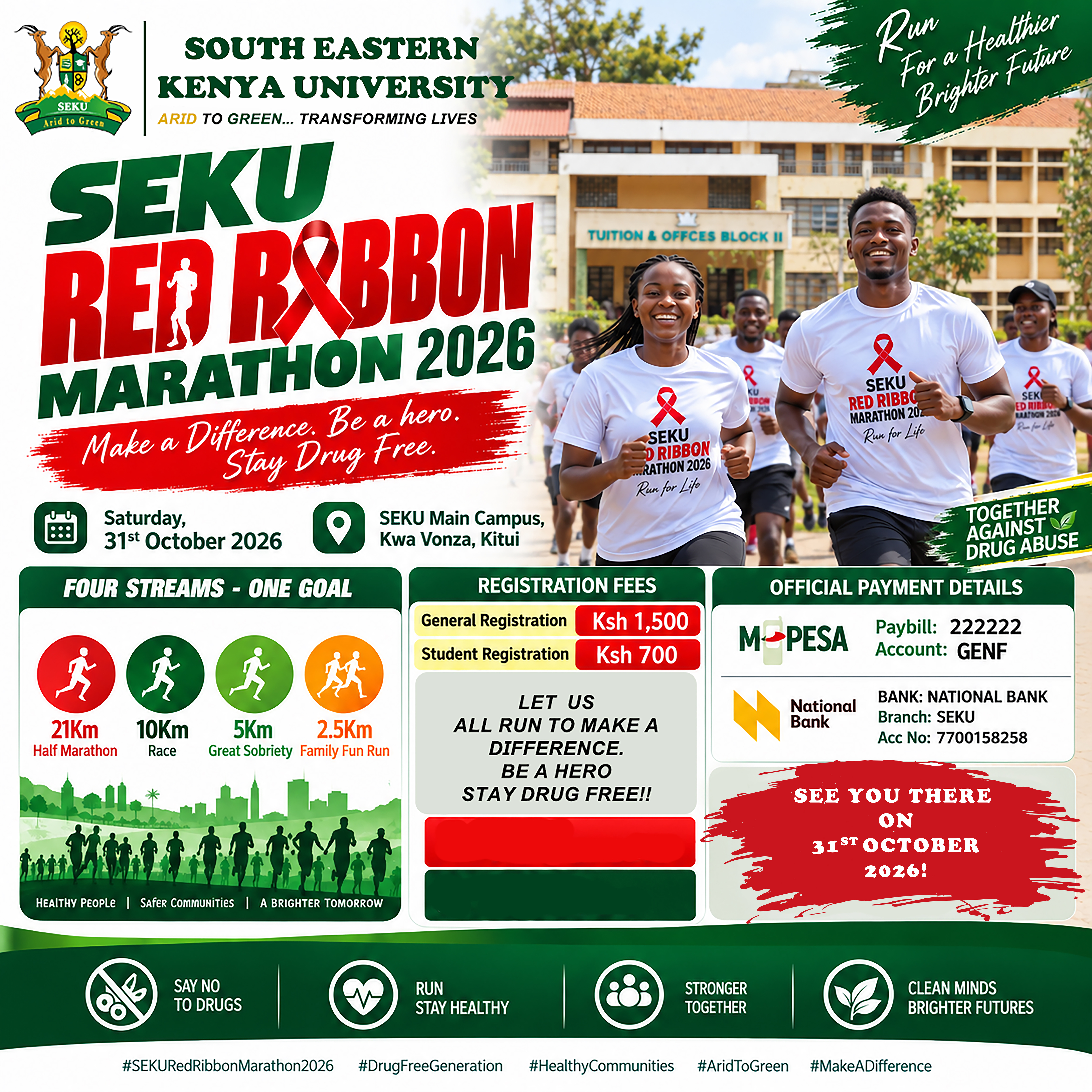 seku red ribbon marathon run